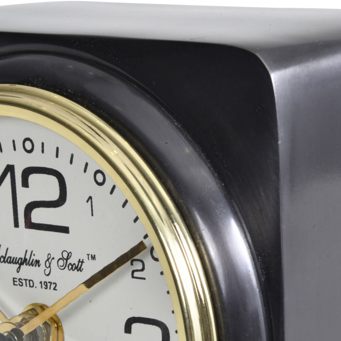 Thompson Solid Aluminium Black Square Carriage Mantel Clock